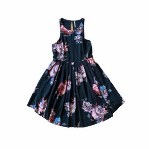 Free People Black Floral Mini Dress - Size 0